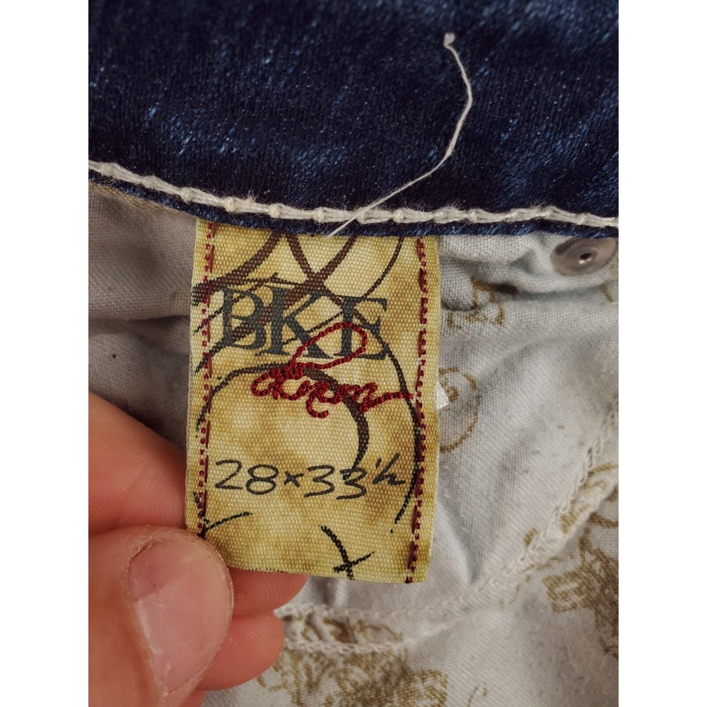 BKE Jeans Womens 28 Sabrina Flared Boot Distressed Thick Stitch Patchwork Y2K - Picture 10 of 16